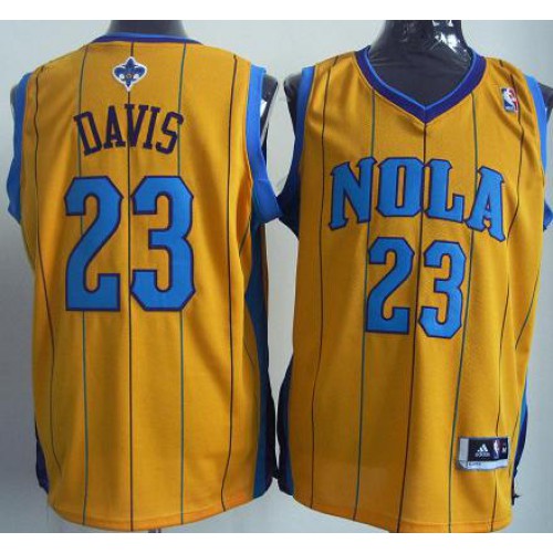 New Orleans Hornets 23# Anthony Davis Yellow Jersey Cheap New Orleans Hornets 23# Anthony Davis Yellow Jersey Cheap