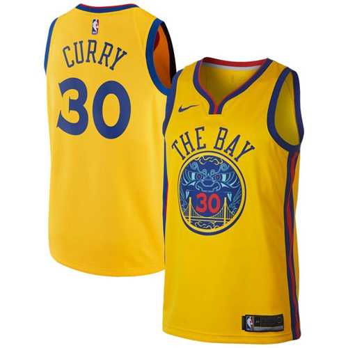 Nike Golden State Warriors #30 Stephen Curry Gold NBA Swingman City Edition Jersey Nike Golden State Warriors #30 Stephen Curry Gold NBA Swingman City Edition Jersey