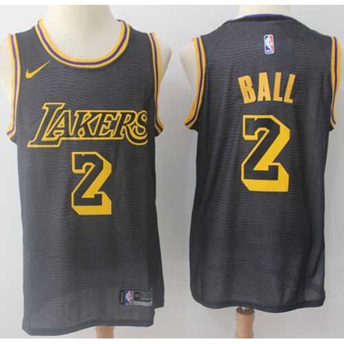 Nike Los Angeles Lakers #2 Lonzo Ball Black NBA Swingman City Edition Jersey Nike Los Angeles Lakers #2 Lonzo Ball Black NBA Swingman City Edition Jersey
