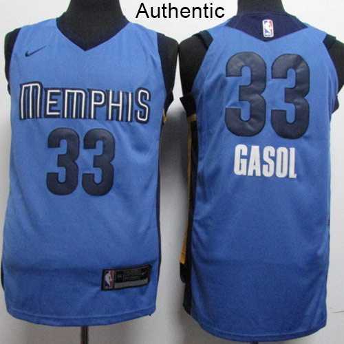 Nike Memphis Grizzlies #33 Marc Gasol Light Blue NBA Authentic Statement Edition Jersey Nike Memphis Grizzlies #33 Marc Gasol Light Blue NBA Authentic Statement Edition Jersey