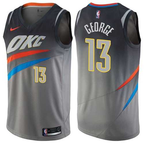 Nike Oklahoma City Thunder #13 Paul George Gray NBA Swingman City Edition Jersey Nike Oklahoma City Thunder #13 Paul George Gray NBA Swingman City Edition Jersey