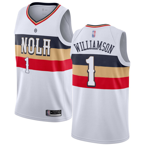 Pelicans #1 Zion Williamson White Basketball Swingman Earned Edition Jersey Pelicans #1 Zion Williamson White Basketball Swingman Earned Edition Jersey