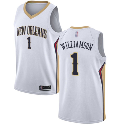 Pelicans #1 Zion Williamson White Youth Basketball Swingman Association Edition Jersey Pelicans #1 Zion Williamson White Youth Basketball Swingman Association Edition Jersey