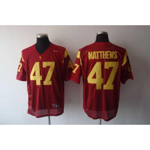 USC Trojans #47 Clay Matthews Red Stitched NCAA Jersey USC Trojans #47 Clay Matthews Red Stitched NCAA Jersey