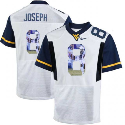 West Virginia Mountaineers #8 Karl Joseph White With Portrait Print College Football Jersey West Virginia Mountaineers #8 Karl Joseph White With Portrait Print College Football Jersey