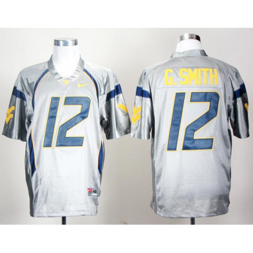 West Virginia Mountaineers 12 Geno Smith Grey College Football Jersey West Virginia Mountaineers 12 Geno Smith Grey College Football Jersey