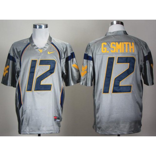 West Virginia Mountaineers 12 Geno Smith Grey College Football NCAA Jersey West Virginia Mountaineers 12 Geno Smith Grey College Football NCAA Jersey