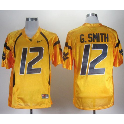 West Virginia Mountaineers 12 Geno Smith Yellow College Football NCAA Jersey West Virginia Mountaineers 12 Geno Smith Yellow College Football NCAA Jersey