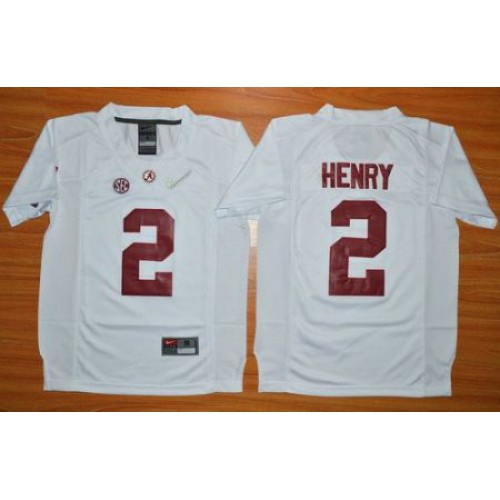 Youth Alabama Crimson Tide #2 Derrick Henry White 2016 National Championship Stitched NCAA Jersey Youth Alabama Crimson Tide #2 Derrick Henry White 2016 National Championship Stitched NCAA Jersey