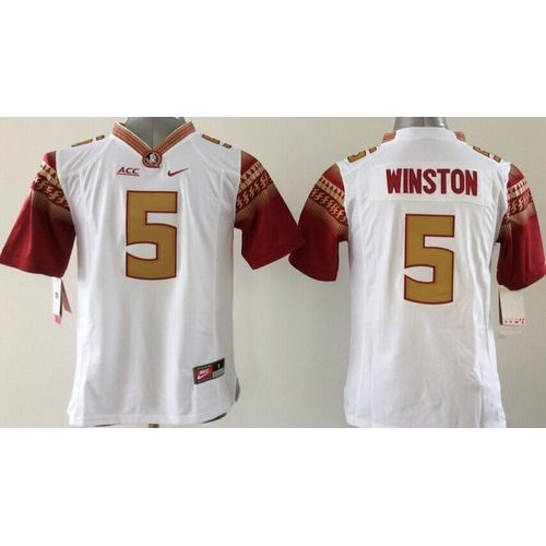 Youth Florida State Seminoles #5 Jameis Winston White Limited Stitched NCAA Jersey Youth Florida State Seminoles #5 Jameis Winston White Limited Stitched NCAA Jersey