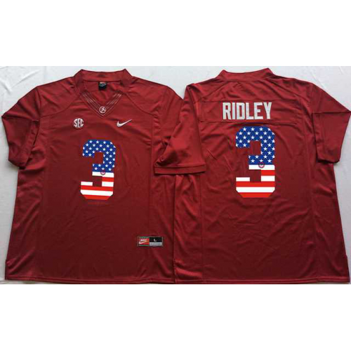 Alabama Crimson Tide #3 Calvin Ridley Red USA Flag College Jersey Alabama Crimson Tide #3 Calvin Ridley Red USA Flag College Jersey