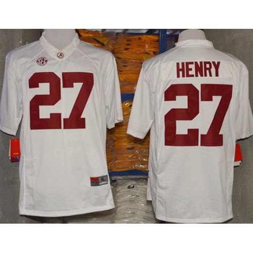 Alabama Crimson Tide 27 Derrick Henry White NCAA Football Jerseys Alabama Crimson Tide 27 Derrick Henry White NCAA Football Jerseys