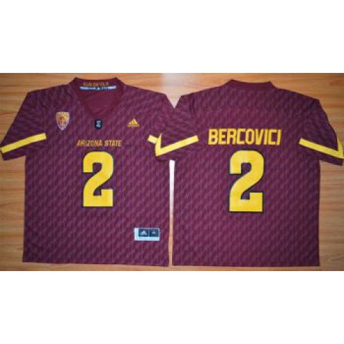 Arizona State Sun Devils #2 Mike Bercovici New Red Stitched NCAA Jersey Arizona State Sun Devils #2 Mike Bercovici New Red Stitched NCAA Jersey