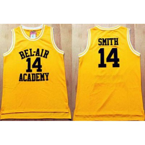 Bel-Air Academy #14 Smith Gold Stitched Basketball Jersey Bel-Air Academy #14 Smith Gold Stitched Basketball Jersey