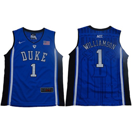 Blue Devils #1 Zion Williamson Blue/Black Basketball Elite Stitched Youth NCAA Jersey Blue Devils #1 Zion Williamson Blue/Black Basketball Elite Stitched Youth NCAA Jersey