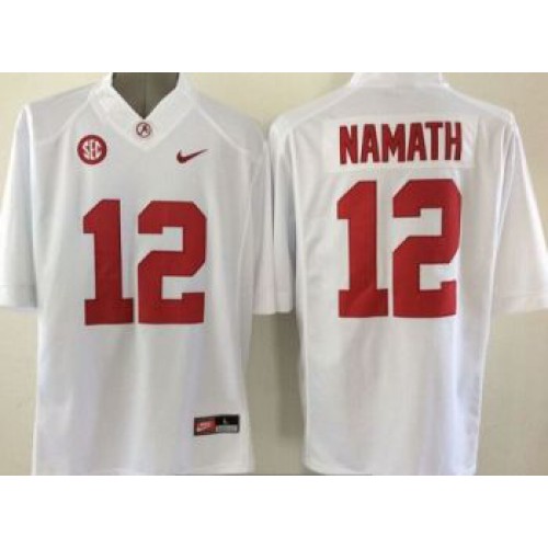 Crimson Tide #12 Joe Namath White Stitched NCAA Jersey Crimson Tide #12 Joe Namath White Stitched NCAA Jersey
