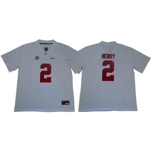 Crimson Tide #2 Derrick Henry White SEC Patch Limited Stitched NCAA Jersey Crimson Tide #2 Derrick Henry White SEC Patch Limited Stitched NCAA Jersey