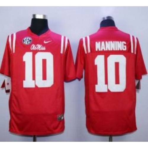 Durable Rebels #10 Eli Manning Red Stitched NCAA Jersey Durable Rebels #10 Eli Manning Red Stitched NCAA Jersey