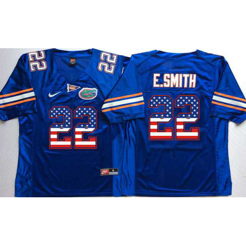 Florida Gators #22 Emmitt Smith Blue USA Flag College Jersey Florida Gators #22 Emmitt Smith Blue USA Flag College Jersey
