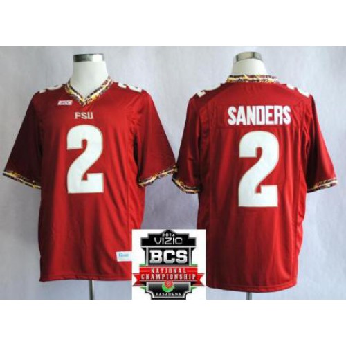 Florida State Seminoles (FSU) 2 Deion Sanders Red College Football NCAA Jerseys 2014 Vizio BCS National Championship Game Patch Florida State Seminoles (FSU) 2 Deion Sanders Red College Football NCAA Jerseys 2014 Vizio BCS National Championship Game Patch