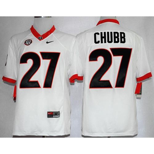 Georgia Bulldogs #27 Nick Chubb White Limited Stitched NCAA Jersey Georgia Bulldogs #27 Nick Chubb White Limited Stitched NCAA Jersey
