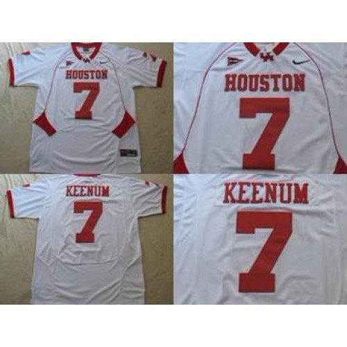 Houston Cougars 7 Case Keenum White NCAA Football Jersey Houston Cougars 7 Case Keenum White NCAA Football Jersey