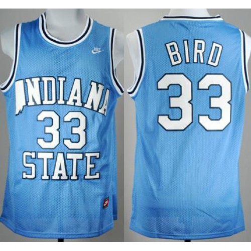 Indiana State Sycamores 33# Larry Bird Blue College Basketball Hardwood Legends Jersey Cheap Indiana State Sycamores 33# Larry Bird Blue College Basketball Hardwood Legends Jersey Cheap