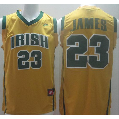 Irish High School 23 Lebron James Yellow Baskteball Jerseys Cheap Irish High School 23 Lebron James Yellow Baskteball Jerseys Cheap