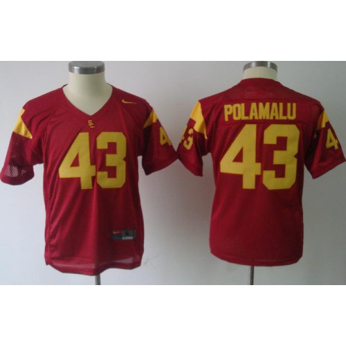 Kids USC Trojans 43 Troy Polamalu red NCAA Jerseys Kids USC Trojans 43 Troy Polamalu red NCAA Jerseys