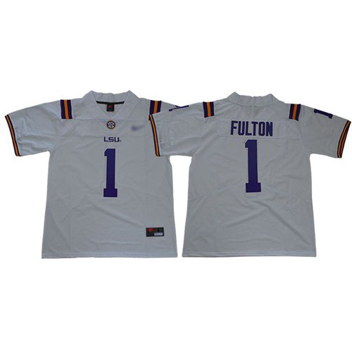LSU Tigers #1 Kristian Fulton White Limited Stitched College Jersey LSU Tigers #1 Kristian Fulton White Limited Stitched College Jersey