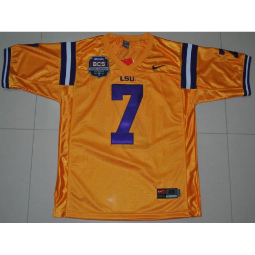 LSU Tigers 7 Trynn Mathieu Golden 2012 BCS Patch College Football Jersey LSU Tigers 7 Trynn Mathieu Golden 2012 BCS Patch College Football Jersey