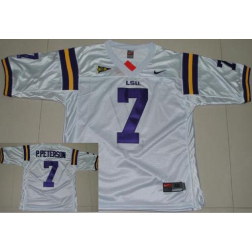 LSU Tigers 7 Patrick Peterson White College Football Jersey LSU Tigers 7 Patrick Peterson White College Football Jersey