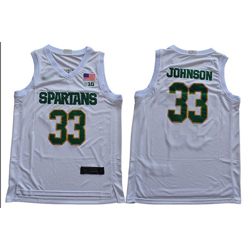Michigan State Spartans #33 Magic Johnson White 2019 Basketball Stitched College Jersey Michigan State Spartans #33 Magic Johnson White 2019 Basketball Stitched College Jersey