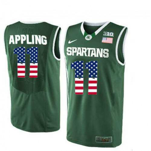 Michigan State Spartans #11 Keith Appling Green College Basketball Jersey Michigan State Spartans #11 Keith Appling Green College Basketball Jersey