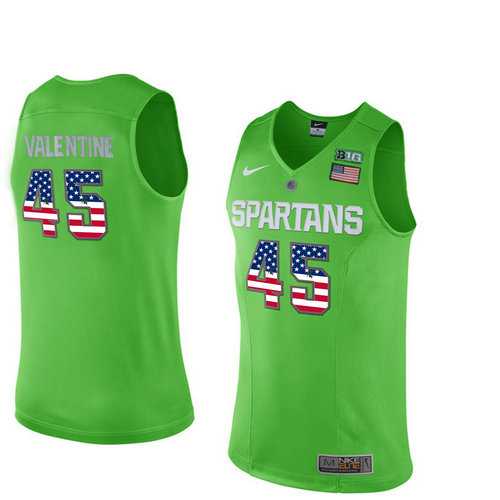 Michigan State Spartans #45 Denzel Valentine Apple Green College Basketball Jersey Michigan State Spartans #45 Denzel Valentine Apple Green College Basketball Jersey