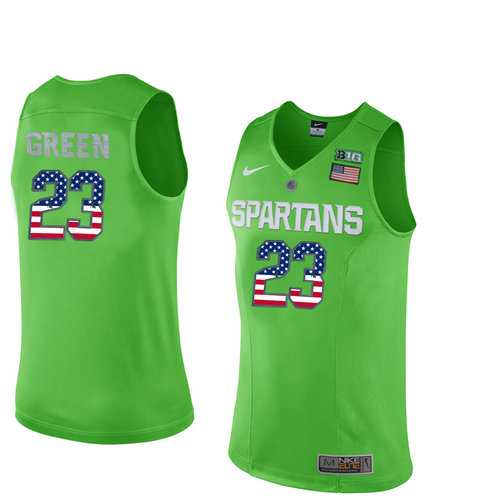 Michigan State Spartans #23 Draymond Green Apple Green College Basketball Jersey Michigan State Spartans #23 Draymond Green Apple Green College Basketball Jersey