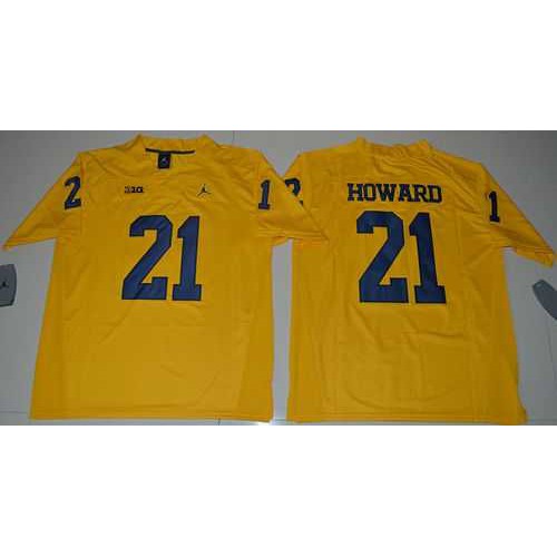 Michigan Wolverines #21 Desmond Howard Gold Jordan Brand Limited Stitched NCAA Jersey Michigan Wolverines #21 Desmond Howard Gold Jordan Brand Limited Stitched NCAA Jersey