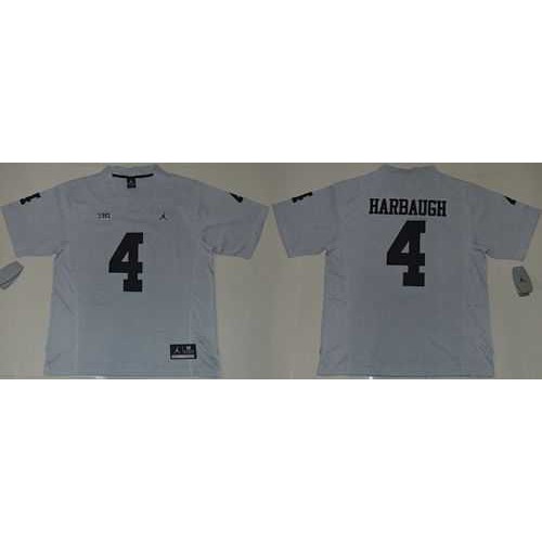 Michigan Wolverines #4 Jim Harbaugh Gridiron Gray II Jordan Brand Limited Stitched NCAA Jersey Michigan Wolverines #4 Jim Harbaugh Gridiron Gray II Jordan Brand Limited Stitched NCAA Jersey