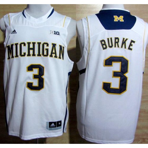 Michigan Wolverines 3 Trey Burke Big 10 Patch White College NCAA Basketball Jerseys Michigan Wolverines 3 Trey Burke Big 10 Patch White College NCAA Basketball Jerseys