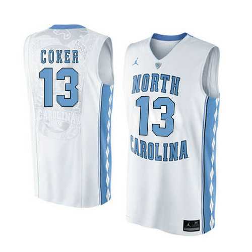 North Carolina Tar Heels #13 Kanler Coker White College Basketball Jersey North Carolina Tar Heels #13 Kanler Coker White College Basketball Jersey