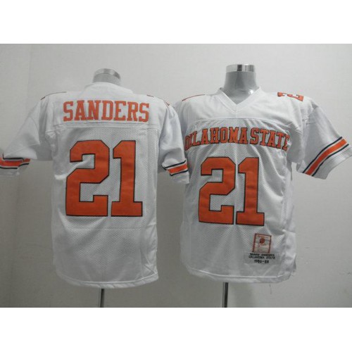Oklahoma State Cowboys 21 Barry Sanders White NCAA Jerseys Oklahoma State Cowboys 21 Barry Sanders White NCAA Jerseys