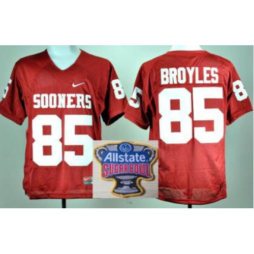 Oklahoma Sooners 85 Ryan Broyles Red College Football NCAA Jersey 2014 All State Sugar Bowl Game Patch Oklahoma Sooners 85 Ryan Broyles Red College Football NCAA Jersey 2014 All State Sugar Bowl Game Patch
