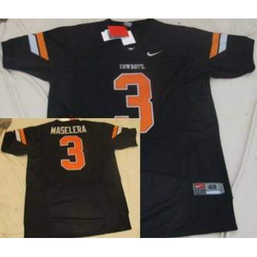 Oklahoma State Cowboys 3 Isaac Maselera Black NCAA Jerseys Oklahoma State Cowboys 3 Isaac Maselera Black NCAA Jerseys