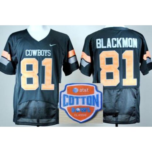 Oklahoma State Cowboys 81 Justin Blackmon Black Pro Combat College Football NCAA Jerseys 2014 AT & T Cotton Bowl Game Patch Oklahoma State Cowboys 81 Justin Blackmon Black Pro Combat College Football NCAA Jerseys 2014 AT & T Cotton Bowl Game Patch