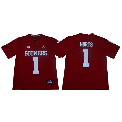 Sooners #1 Jalen Hurts Red Jordan Brand Limited Stitched NCAA Jersey Sooners #1 Jalen Hurts Red Jordan Brand Limited Stitched NCAA Jersey