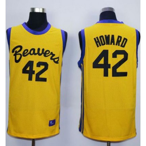 Teen Wolf Beavers #42 Scott Howard Gold Werewolf Stitched Basketball Jersey Teen Wolf Beavers #42 Scott Howard Gold Werewolf Stitched Basketball Jersey