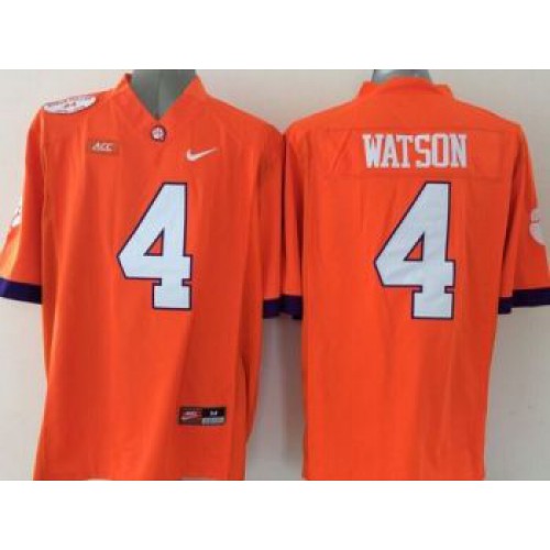 Tigers #4 Deshaun Watson Orange Limited Stitched NCAA Jersey Tigers #4 Deshaun Watson Orange Limited Stitched NCAA Jersey