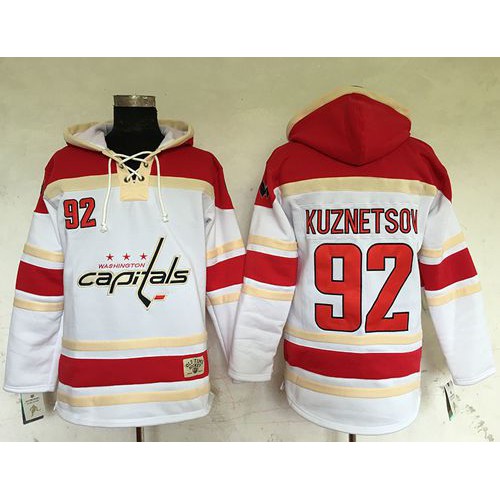 Washington Capitals #92 Evgeny Kuznetsov White Sawyer Hooded Sweatshirt Stitched NHL Jersey Washington Capitals #92 Evgeny Kuznetsov White Sawyer Hooded Sweatshirt Stitched NHL Jersey
