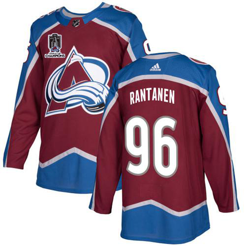 Adidas Colorado Avalanche #96 Mikko Rantanen Burgundy 2022 Stanley Cup Champions Burgundy Home Authentic Stitched NHL Jersey Mens Adidas Colorado Avalanche #96 Mikko Rantanen Burgundy 2022 Stanley Cup Champions Burgundy Home Authentic Stitched NHL Jersey Mens