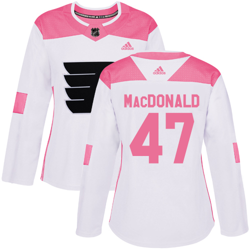 Adidas Philadelphia Flyers #47 Andrew MacDonald White/Pink Authentic Fashion Womens Stitched NHL Jersey Adidas Philadelphia Flyers #47 Andrew MacDonald White/Pink Authentic Fashion Womens Stitched NHL Jersey